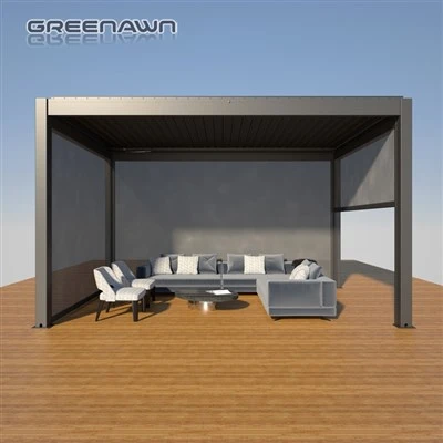 검은색 알루미늄 방수 Pergola 지붕